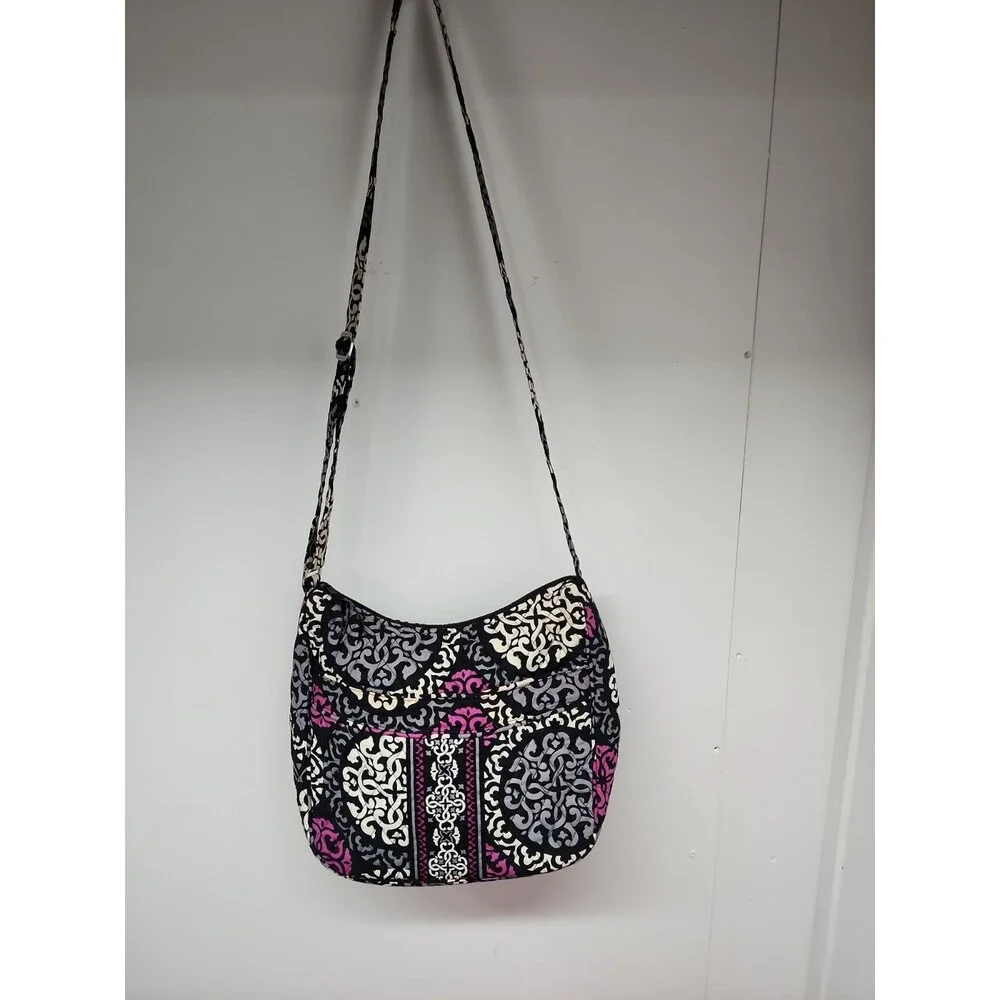 Vera Bradley Crossbody Bag  Canterbury Magenta Top Zip Adjustable Strap Retired